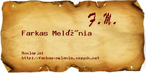 Farkas Melánia névjegykártya